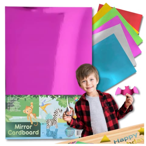 ⁨KARTKI LUSTRZANE A4 15 szt. KOLOROWE MIRROR CARDBOARD GRUBE⁩ w sklepie Wasserman.eu