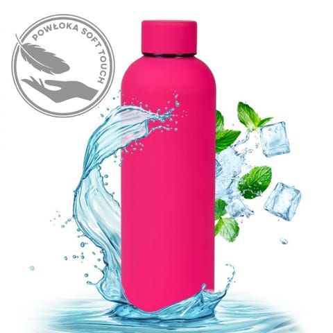 ⁨BUTELKA, BIDON TERMICZNY, TERMOS 500ML, STAL NIERDZEWNA Z POWŁOKĄ SOFT TOUCH - FUKSJA BD46F⁩ w sklepie Wasserman.eu