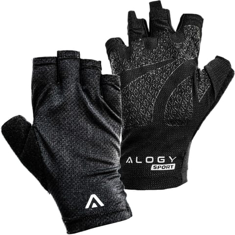 Alogy Rękawiczki rowerowe XL krótkie bez palców męskie damskie Unisex sportowe na rower na MTB Gravel Kross Czarne w sklepie Wasserman.eu