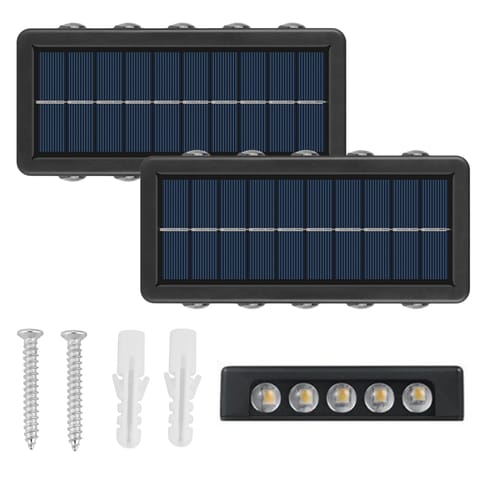 2x Lampa solarna ścienna słoneczna Alogy Solar Lamp zewnętrzna IP65 2V elewacyjna z czujnikiem zmierzchu 10 LED w sklepie Wasserman.eu