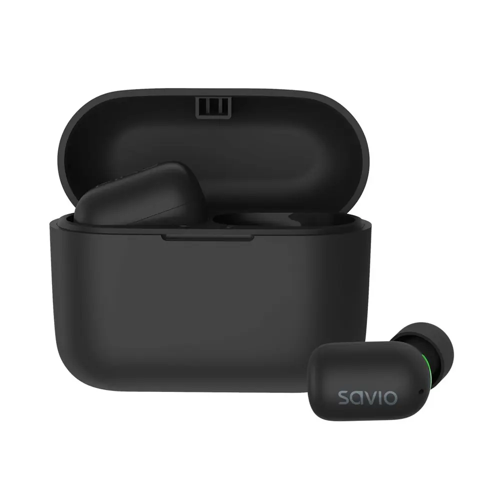 ⁨Savio TWS-09 IPX5 headphones/headset Wireless In-ear Music Bluetooth Black⁩ at Wasserman.eu