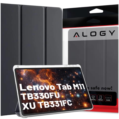 ⁨Etui do Lenovo Tab K11 / K11E 11” M11 10.95" TB330FU/TB330XU/TB331FC Smart Case Pencil z klapką obudowa Alogy Czarno-przezroczyste⁩ w sklepie Wasserman.eu