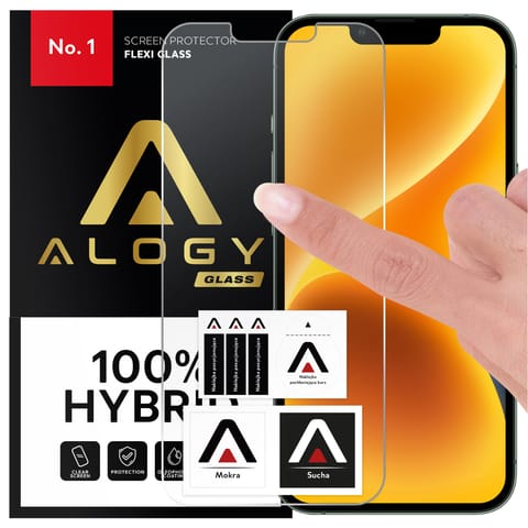 ⁨Szkło hybrydowe do Apple iPhone 13 Pro, iPhone 16e na ekran Alogy Flexi Glass 9H Case Friendly płaskie na ekran⁩ w sklepie Wasserman.eu