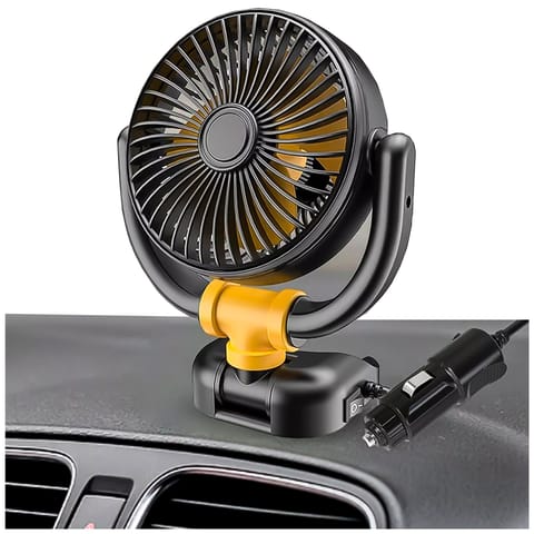 ⁨Mały Wentylator Mini wiatrak samochodowy na kokpit deskę rozdzielczą pod zapalniczkę do samochodu 12V cichy Alogy Car Czarny⁩ w sklepie Wasserman.eu
