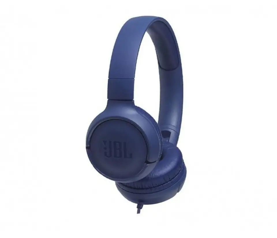 ⁨Słuchawki JBL Tune 500 (niebieskie, nauszne; z wbudowanym mikrofonem)⁩ w sklepie Wasserman.eu