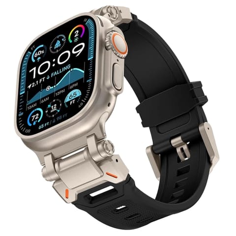⁨Pasek bransoleta Alogy Luxury metal + TPU band do Apple Watch 42/44/45/49mm czarny⁩ w sklepie Wasserman.eu