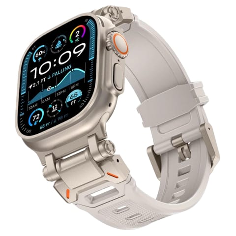 ⁨Pasek bransoleta Alogy Luxury metal + TPU band do Apple Watch 42/44/45/49mm beżowy⁩ w sklepie Wasserman.eu