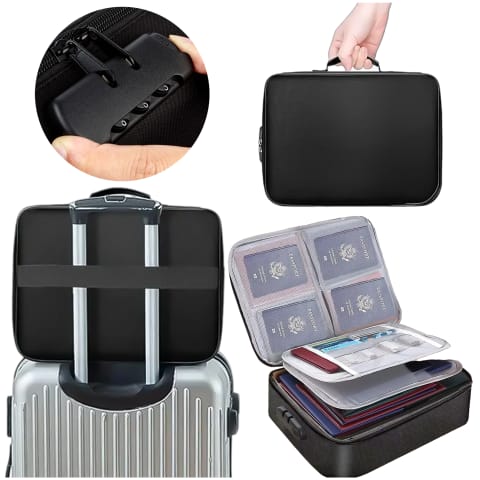 Walizka torba podróżna etui organizer na dokumenty Alogy Bag for Documents with Number Lock - 37x26x11cm Czarna w sklepie Wasserman.eu