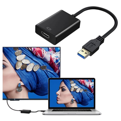 ⁨Przejściówka USB 3.0 do HDMI Alogy adapter Full HD 1080P 60HZ Hub konwerter Czarny⁩ w sklepie Wasserman.eu