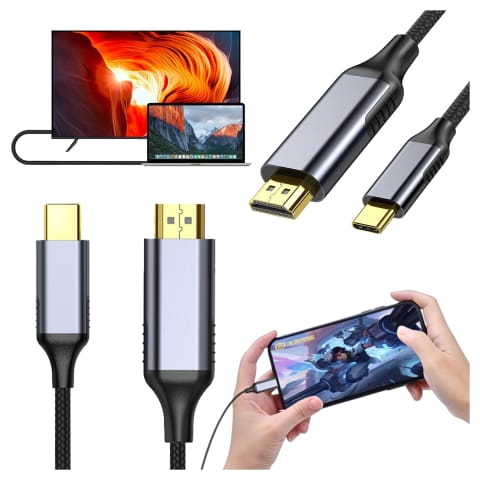 ⁨Kabel USB-C do HDMI Alogy przejściówka HUB adapter 4K 60HZ 200cm 2m Czarny⁩ w sklepie Wasserman.eu