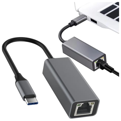⁨Przejściówka USB-C do Ethernet Adapter Alogy karta sieciowa LAN RJ45 GIGABIT 1000MBPS Czarna⁩ w sklepie Wasserman.eu