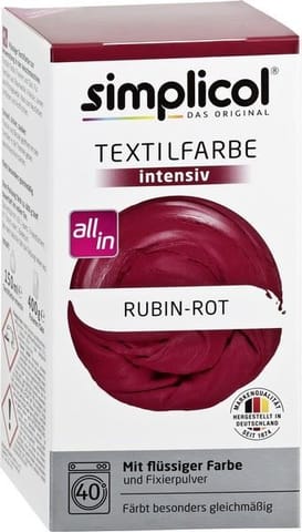 ⁨SIMPLICOL Barwnik do tkanin INTENSIV RUBIN-CZERWONY 560g⁩ w sklepie Wasserman.eu