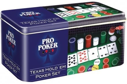 ⁨Zestaw 200 żetonów plus dwie talie po 55 kart pro poker texas holde'em puszka⁩ w sklepie Wasserman.eu