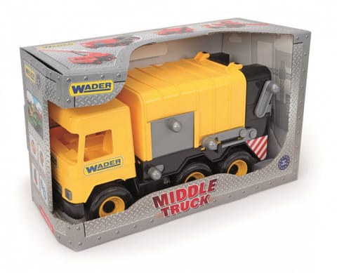 ⁨Śmieciarka żółta 42 cm Middle Truck w kartonie⁩ w sklepie Wasserman.eu