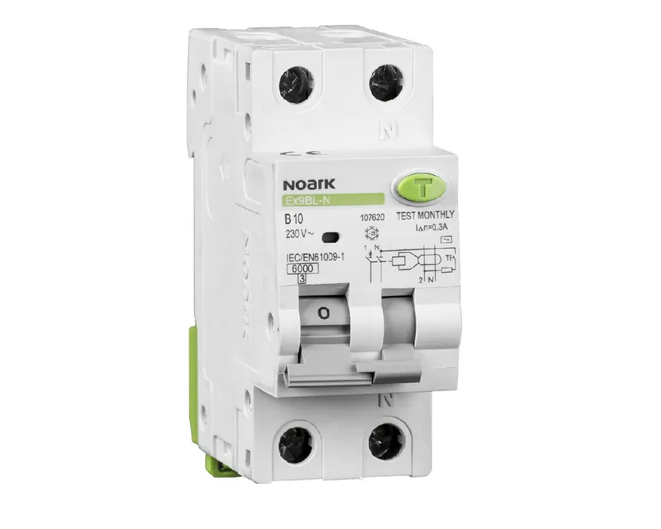 ⁨Noark Residual current circuit breakers with overcurrent protection Ex9BL-N 1P+N B10 30mA⁩ at Wasserman.eu