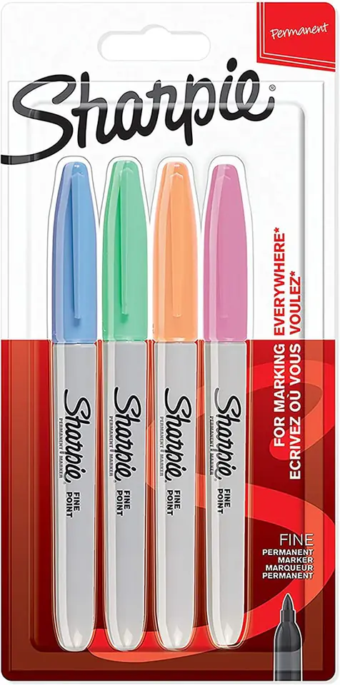 ⁨Sharpie 2065402 permanent marker Fibre tip Blue, Green, Orange, Pink 4 pc(s)⁩ at Wasserman.eu