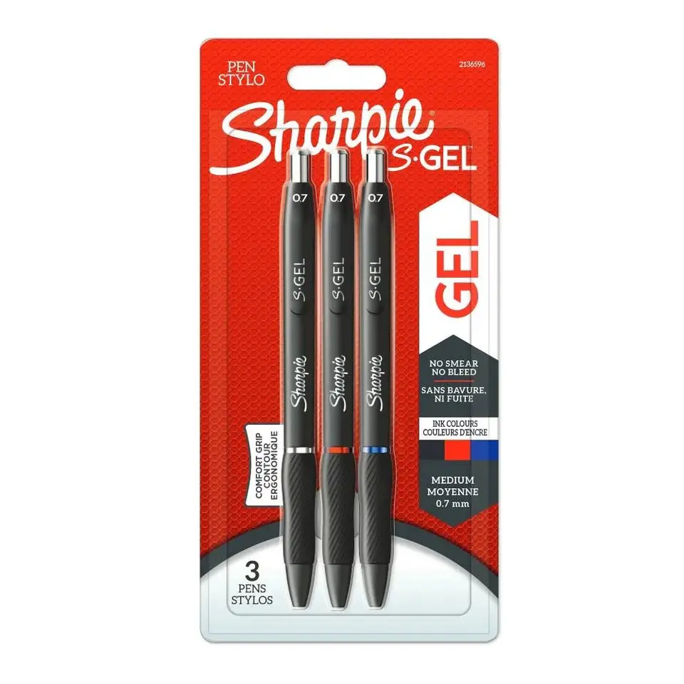 ⁨Sharpie-długopis żelowy S-GEL  blister 3 szt (3 kolory)⁩ w sklepie Wasserman.eu