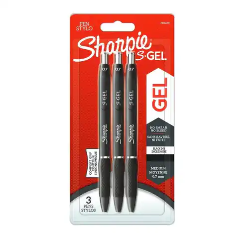 ⁨Gel Pen Sharpie S Gel Black - 3 pcs.⁩ at Wasserman.eu