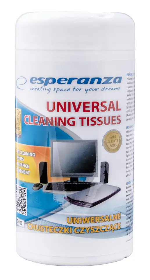 ⁨Zestaw chusteczek do LCD/TFT Esperanza ES105⁩ w sklepie Wasserman.eu