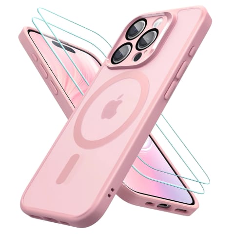 ⁨3w1 Zestaw Etui Hybrydowe + Szkło do Apple iPhone 16 Pro Max obudowa ochronna Hybrydowe MagSafe z ochroną obiektywu case + 2x Szkło hartowane ochronne na telefon Alogy 3in1 Case Pack Różowe⁩ w sklepie Wasserman.eu