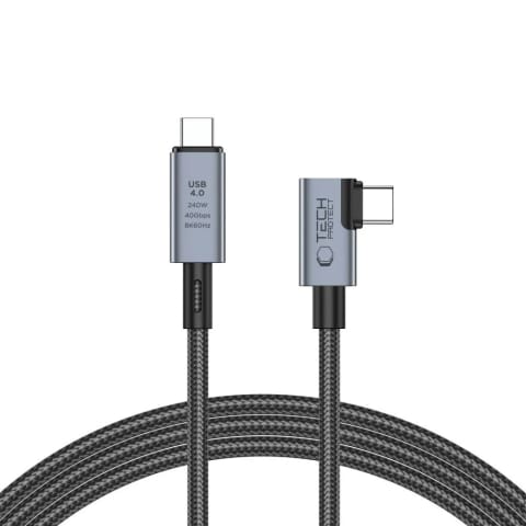 ⁨Kabel UltraBoost Max USB 4.0 8k 40Gbps Type-C Cable PD240W 150cm Szary⁩ w sklepie Wasserman.eu