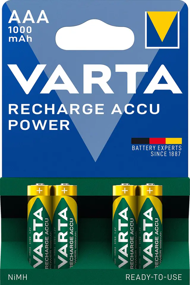 ⁨Zestaw akumulatorków AAA VARTA Ready2Use 5703301404 (1000mAh ; Ni-MH)⁩ w sklepie Wasserman.eu