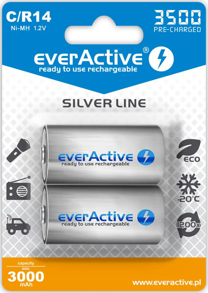 ⁨Zestaw akumulatorków everActive EVHRL14-3500 (3500mAh ; Ni-MH)⁩ w sklepie Wasserman.eu