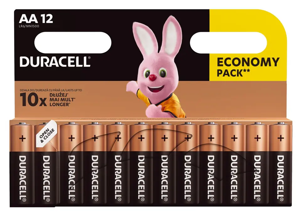 ⁨Zestaw baterii alkaliczne Duracell (x 12)⁩ w sklepie Wasserman.eu