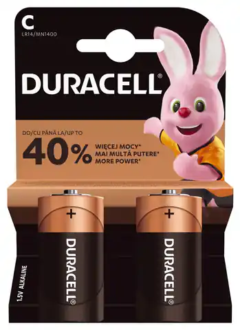⁨Zestaw baterii alkaliczne Duracell (x 2)⁩ w sklepie Wasserman.eu