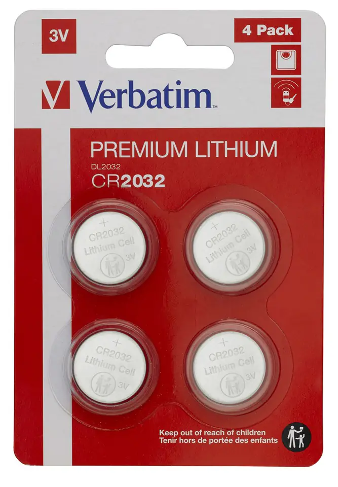 ⁨VERBATIM CR2032 LITHIUM BATTERY (4) 49533⁩ at Wasserman.eu