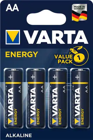 ⁨Zestaw baterii alkaliczne VARTA Energy LR6 AA (x 4)⁩ w sklepie Wasserman.eu