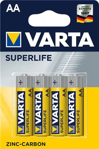 ⁨Zestaw baterii cynkowo-węglowe VARTA Superlife R6 AA (Zn-C; x 4)⁩ w sklepie Wasserman.eu