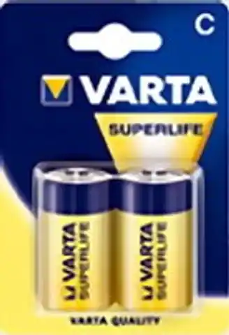 ⁨Zestaw baterii cynkowo-węglowe VARTA Superlife R14 C (Zn-C; x 2)⁩ w sklepie Wasserman.eu