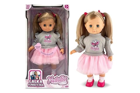 Natalia 39cm doll speaks Polish, gray sweater 168086 at Wasserman.eu