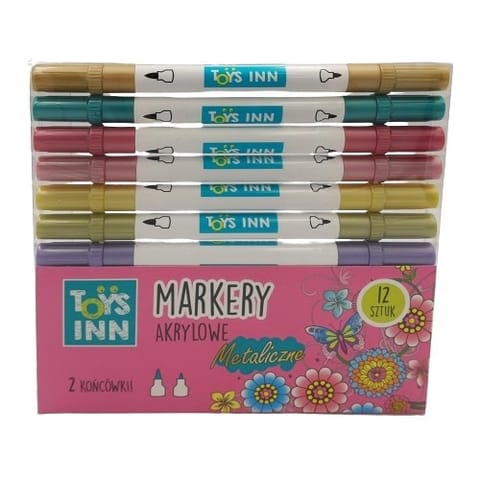 ⁨Acrylic metallic markers with two tips 12 pieces⁩ at Wasserman.eu