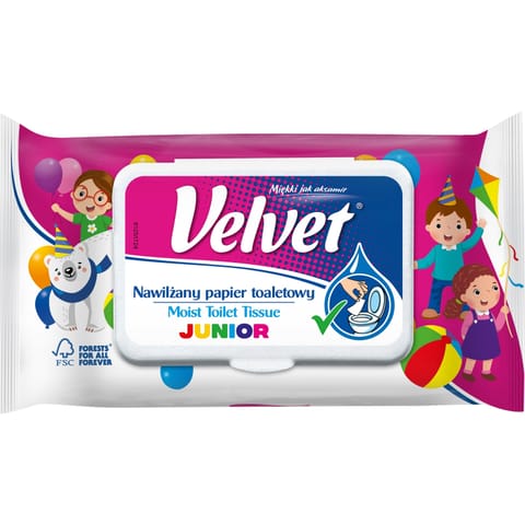 ⁨Papier toaletowy VELVET (48 listków) nawilżany Junior⁩ w sklepie Wasserman.eu