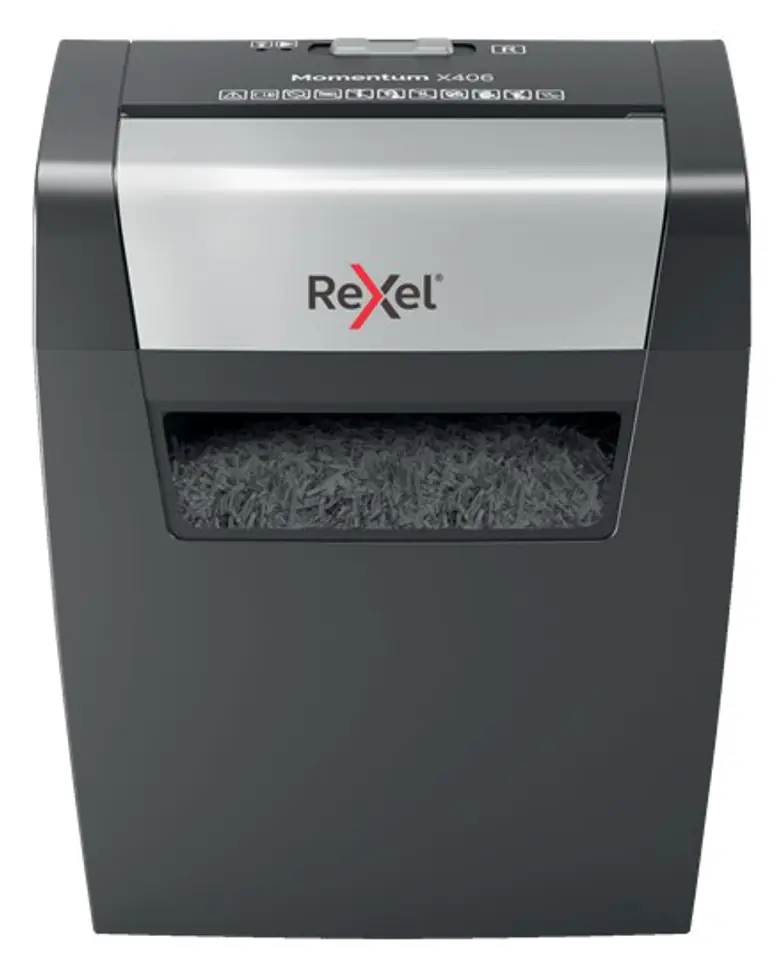 Rexel Momentum X406 Aktenvernichter Partikelschnitt-Zerkleinerung P4 (4x28mm) im Wasserman.eu