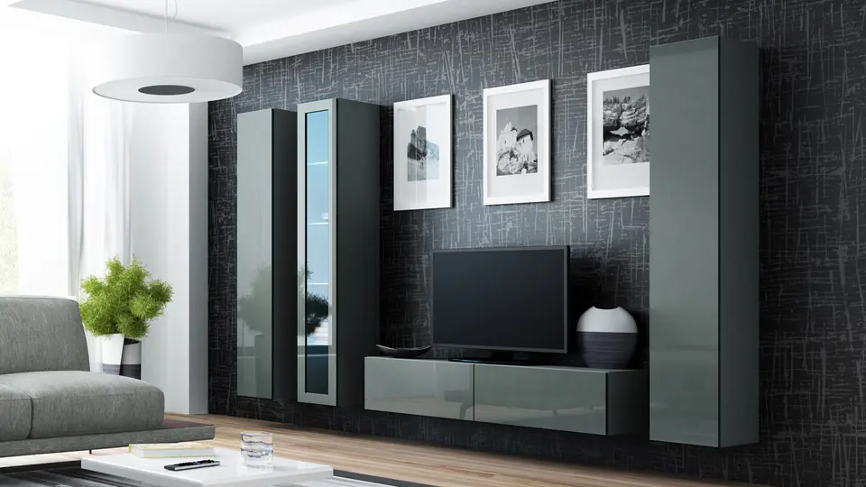 ⁨Cama Living room cabinet set VIGO 15 grey/grey gloss⁩ at Wasserman.eu