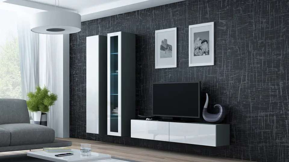 ⁨Cama Living room cabinet set VIGO 10 grey/white gloss⁩ at Wasserman.eu