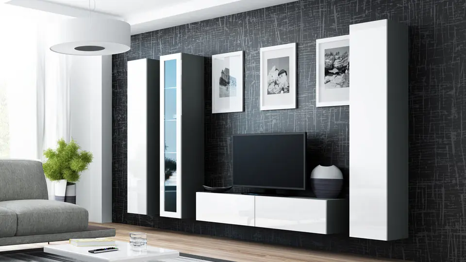 ⁨Cama Living room cabinet set VIGO 15 grey/white gloss⁩ at Wasserman.eu