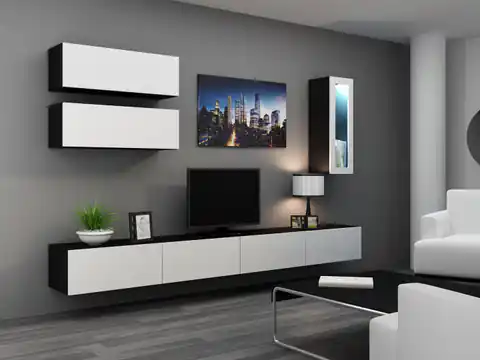 ⁨Cama Living room cabinet set VIGO 12 black/white gloss⁩ at Wasserman.eu