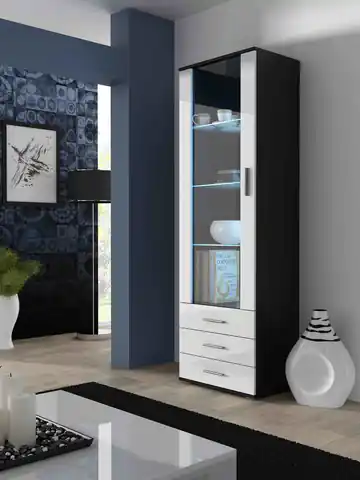 ⁨Cama display cabinet SOHO S1 black/white gloss⁩ at Wasserman.eu