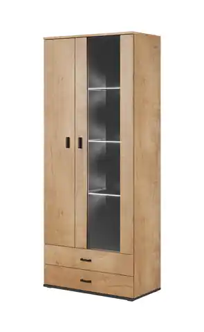 ⁨Cama display cabinet SOHO S6 2D2S lefkas oak/black⁩ at Wasserman.eu