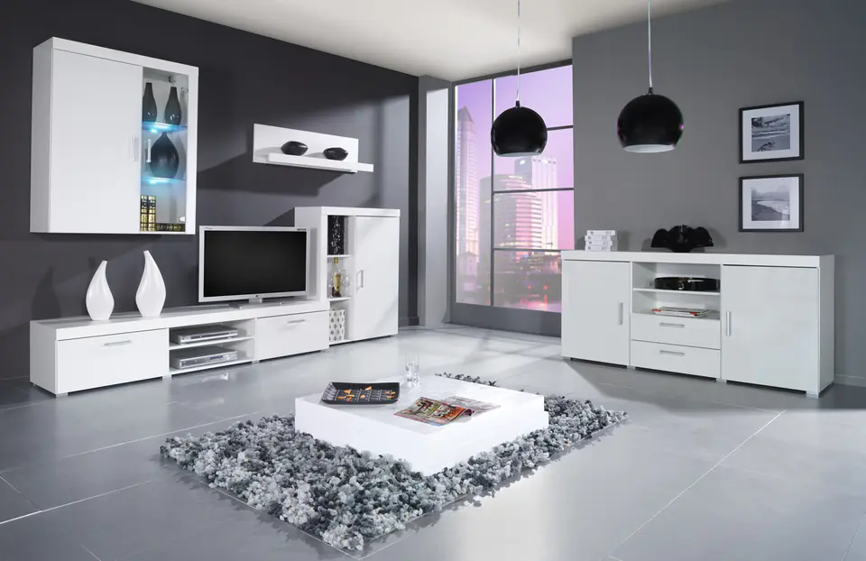 ⁨Cama living room storage set SAMBA C white/white gloss⁩ at Wasserman.eu