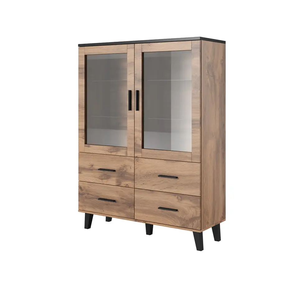 ⁨Cama display cabinet LOTTA 2D4D wotan oak + mat black⁩ at Wasserman.eu