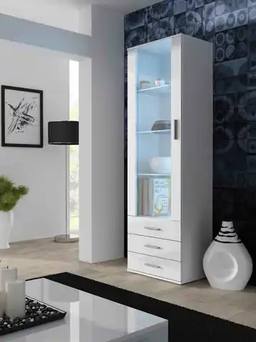 ⁨Cama display cabinet SOHO S1 white/white gloss⁩ at Wasserman.eu