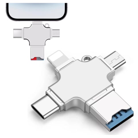 ⁨Czytnik kart SD Alogy SmartRead Pro 4w1 adapter USB3.0 do TF / Lightning / USB-C / micro USB⁩ w sklepie Wasserman.eu