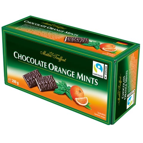 ⁨MaitreTruffout Chocolate Slices with Orange-Mint Cream 200 g⁩ at Wasserman.eu