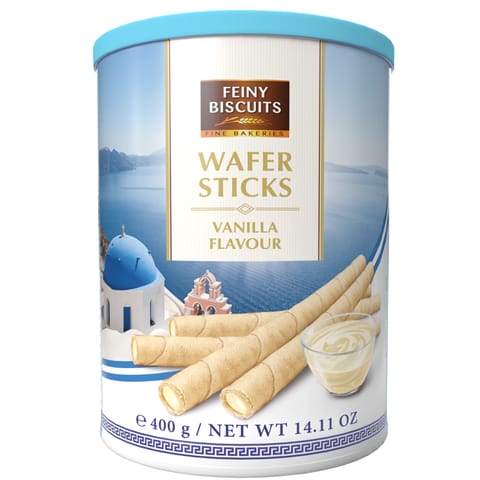 ⁨Feiny Biscuits Wafer Tubes with Vanilla Filling 400 g⁩ at Wasserman.eu