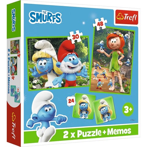 ⁨Puzzle 2in1 puzzle and memos Smurfs have fun⁩ at Wasserman.eu